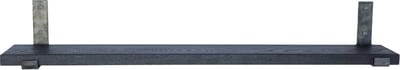 GoudmetHout® Wandplank Industrieel - 180 x 15 cm Muurplank - Zwart Eiken Hout - Decoratie Wandrek & Boekenrek - Hangplank Keuken - Wall Shelf + 2 Plankdragers van Ruw Staal