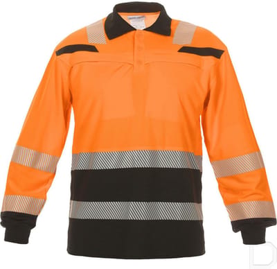 Poloshirt Tanna Hi-Vis lange mouw oranje/zwart maat 5XL