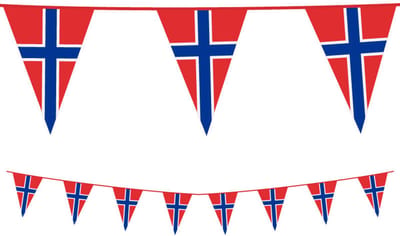PE vlaggenlijn slinger Noorwegen - Norge, lengte 10 meter