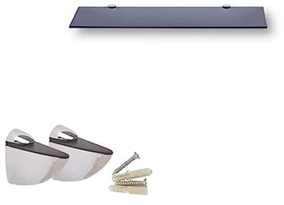 Glazen Wandplank met Zwart Glas voor Badkamers - Duurzaam 6mm Veiligheidsglas