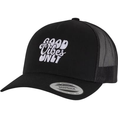 Mister Tee - Good Vibes Only 5Panel Retro Trucker Snapback Pet - Zwart