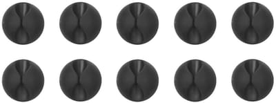 Dailygoods- Draadcliphouders Set van 10 - Zelfklevende Kabelclips - Kabel Organiser - Flexibel Rubber - Zwart - Ideaal voor Opladers