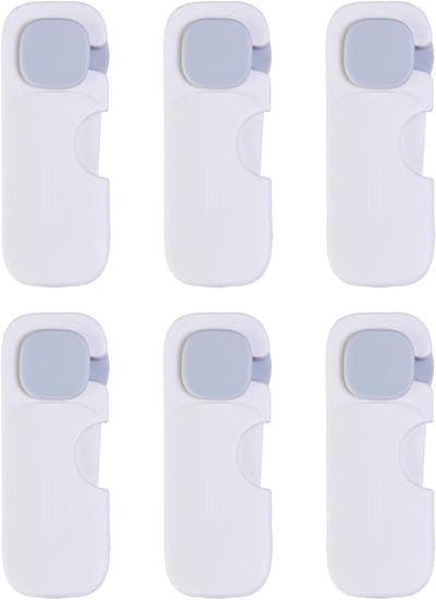6 Stuks Zelfklevende Kindveiligheidsloten voor Koelkast en Kastbeveiliging zonder Boren, Ideaal voor Lades en Keukenkastjes