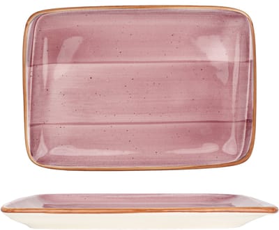 Bonna Serveerschaal - Aura Blackberry - Porselein - 23x16 cm - set van 2