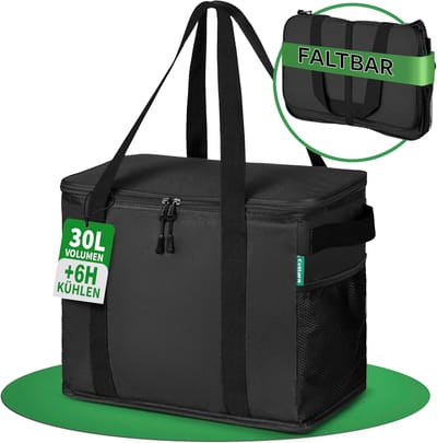 SnelShoppen - COTTARA Premium opvouwbare koeltas 2 stuks, grote boodschappentas met versterkte bodem, ideaal voor picknick, boodschappen, isolatie, ca