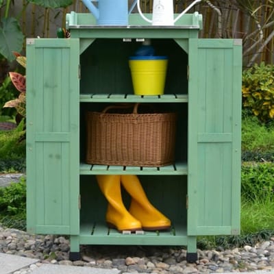 Houten Opbergkast - Tuin Nizer - Buiten Opbergen - Stevig Corrosiebestendig - 50x43x95cm - Groen