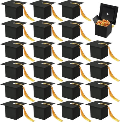 Decoratieve Cadeaubox met 24 Stukken, Hoed voor Artsen, Bachelor Hoed, Perfect voor Afstudeerfeesten, Verpakking voor Snoep en Chocolade, Gefeliciteerd met je Afstuderen 2023