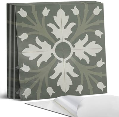 Coloray Plaktegels - Plantenpatroon op tegels Portugese Tegels - 30 cm x 30 cm - Groente Plaktegels - 9 stuks - Vierkant PVC Tegels - Plaktegels Keuken - Zelfklevende Vloertegels - Vinyltegels Vloer Zelfklevend - Zelfklevende Tegels