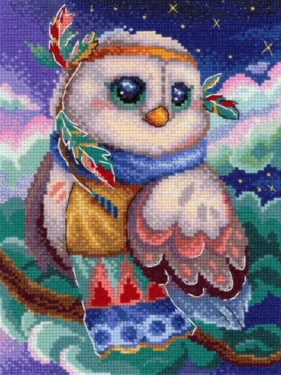 Borduurpakket HB805 - KIND OWL - Vriendelijke Uil - MP-STUDIA