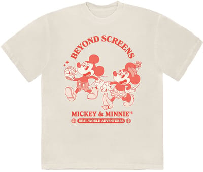 Disney - Mickey & Minnie Beyond Screens Heren T-shirt - S - Creme
