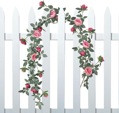 Roze bloemenslinger - Kunstige rozenrank - Decoratie aanbrengen - Onvervagende schoonheid - 18 meter - Roze
