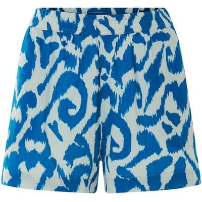esmara Korte mousseline dames broek (patroon/blauw/wit, XS (32/34))