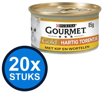 20x Gourmet Gold - Hartig Torentje Kip & Wortel - Kattenvoer Natvoer - 85g
