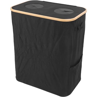 Rangement Poubelle de Recyclage Sac Intérieur Double Réutilisable Pliable Conteneur de Collecte de Rangement pour Recyclage noir
