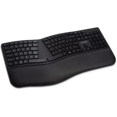 Kensington ProFit Ergonomisch Draadloos Toetsenbord met Polssteun - Inclusief Batterijen - QWERTY Franse Layout - Zwart
