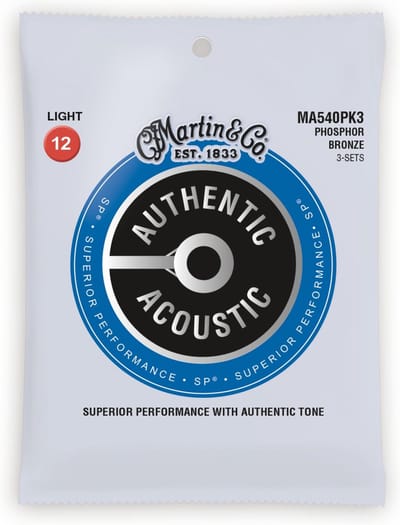 Martin MA540PK3 Snaren voor Akoestische Gitaar (12-54) Phosphor Bronze, Light 3-Pack