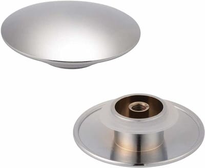 2 stuks messing afvoerstop - wastafelafvoerstop - badkamer wastafelstop - 66 mm afvoerstop - gepolijst messing chroom - zilver