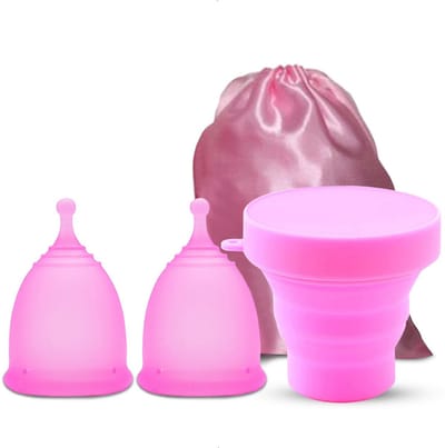Luxegoed® Herbruikbare Menstruatiecups Small - 2 Stuks - Inclusief Sterilisator & Opbergtasje - 100% Medisch Siliconen - BPA-vrij - Roze