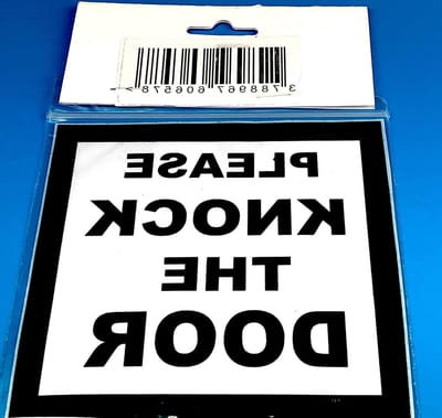 Deurbel Sticker - Aanplakbord Deur - Bezoekers Informeren - Zelfklevend Vinyl - 200mm x 150mm - Zwart Wit
