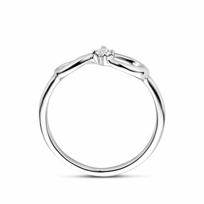 Zilveren Gerhodineerde Infinity Ring met Zirkonia 1342065 – 925 Zilver