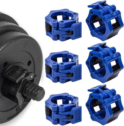 Haltersluitingen Set - Halterklemmen Snelvergrendeling - Krachttraining Fitness - Snelsluitmechanisme - 30 mm - Blauw