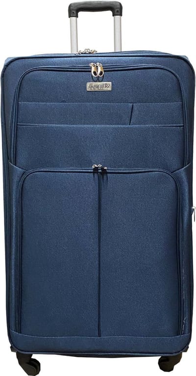 Reiskoffer met wielen softcase 139 liter - met cijferslot - expender - voorvakken - blauw