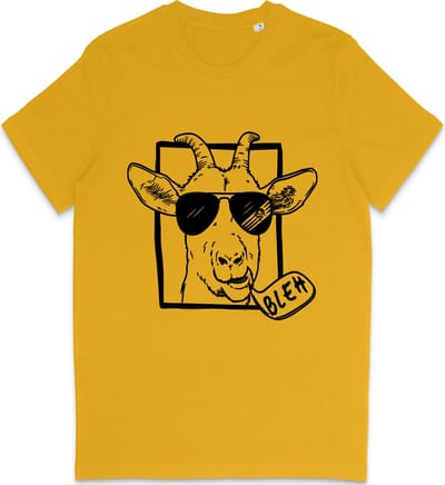 T Shirt Grappige Geit - Heren en Dames T Shirt - Geel - S