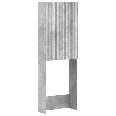 vidaXL - Toiletkast - ARNHEM - Betongrijs - 66 - x - 25,5 - x - 190 - cm - Bewerkt - hout