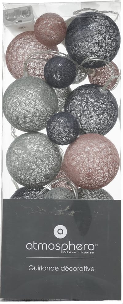 Atmosphera Lichtslinger - 20 verlichte balletjes - multi kleuren mix - 210 cm - batterijen