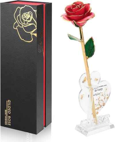 Gouden Infinity Roos - Duurzaam Bloem Decor voor Verjaardag en Speciale Gelegenheden