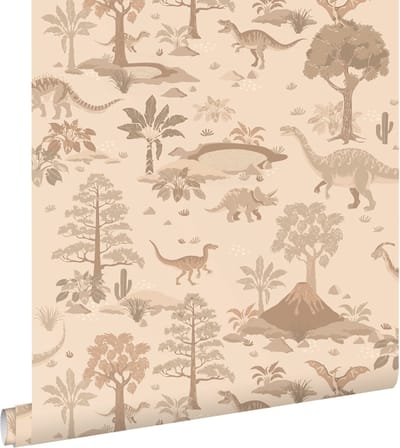 ESTAhome behang dinosaurussen beige - 50 x 900 cm - 131659