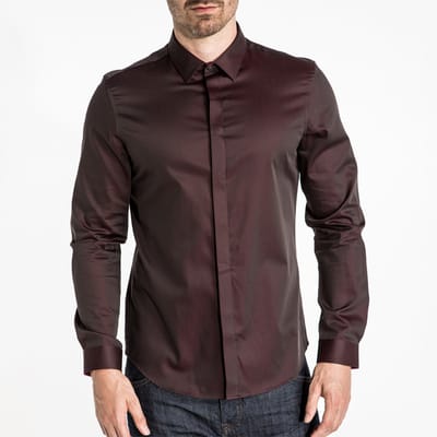 CR7 Fashion-CR7 Slim fit blouse dark red