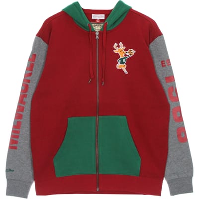 Nba Fleece Hardwood Classics Milbuc-hoodie met rits voor heren