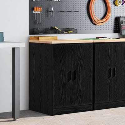 vidaXL - Garagekast - 60x51x85 - cm - massief - grenenhout - zwart