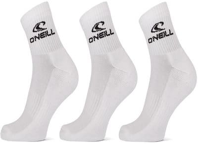 O'Neill Sportsokken Unisex Quarter Enkelsokken 3-Pack Wit - Maat 35-38