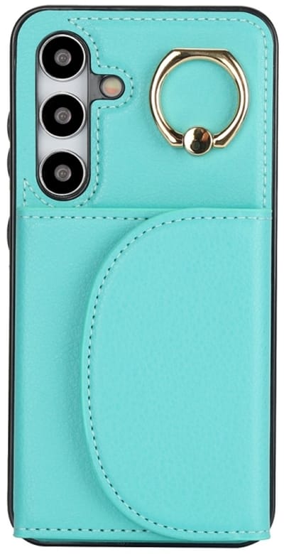 Voor Samsung Galaxy S24 5G YM007 Ringhouder Kaarttas Huidgevoel Telefoonhoesje (groen)