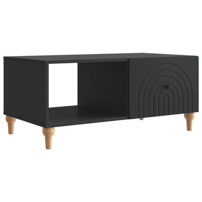 vidaXL - Salontafel - Zwart - 90 - x - 50 - x - 40 - cm - Bewerkt - hout