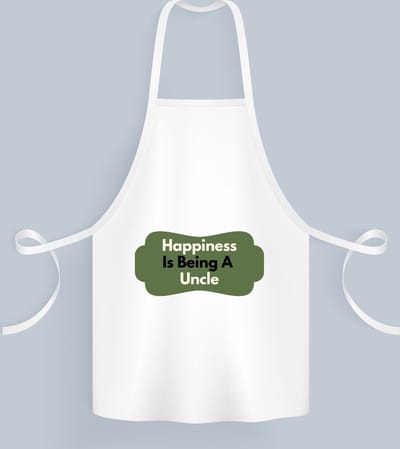 Akyol - happiness is being a uncle Keukenschort - Oom - de liefste oom - verjaardag - cadeautje voor oom - oom artikelen - kado - geschenk - 82 bij 71 cm