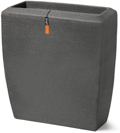 Capi Europe - Bloembak rechthoek hoog Arc Granite - 90x35x60 - Antraciet - Bloempot Voor binnen en buiten - Beschikbaar in XL formaten - Breukbestendig - 100% Recyclebaar - Levenslang garantie - NATS8063