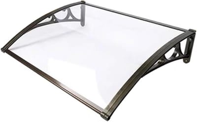 Deurluifel Polycarbonaat - Regenbescherming Buiten - Bescherming Tegen Weer - Roestbestendig Frame - 100 x 120 cm - Transparant