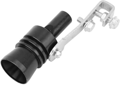 Dailygoods- Geluidsimulator Turbo Sound Whistle - Uitlaat Pijp - Aluminiumlegering - Zwart - Model TC-XL - Duurzaam en Schokbestendig - Uitlaatgeluid
