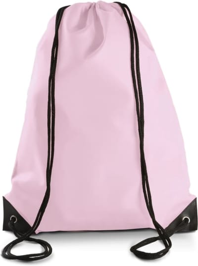 Rugzak/Gymtas/Sporttas/Zwemtas met draagkoordjes KI0104, 34x 44 cm, 13 L, kleur Licht Roze