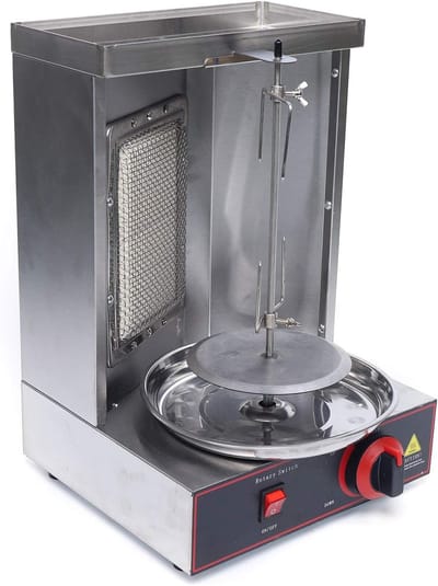 Verticale Grill - Döner Kebab Machine - Thuis Grillen - Roestvrij Staal - 295 x 295 x 49 cm - Zilver
