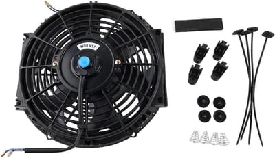 Elektrische Radiator Ventilator - Koelventilator Motor - Motor Koeling - Universele Pasvorm - 10 Inch - Zwart
