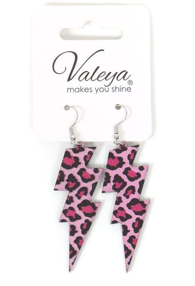 Oorbellen - Panter Roze - Foute Party - One Size