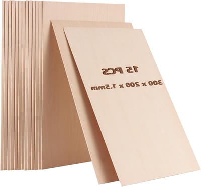 15PCS Balsa Houtplaten 300 x 200 x 1.5mm, Onbehandelde Dunne Houten Platen voor DIY Modelbouw, Kunstprojecten en Ambachten