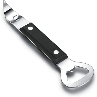 BOTC Blikopener met Flesopener - 2-in-1 Handmatige Blikopener - RVS - Vaatwasserbestendig - Zwart