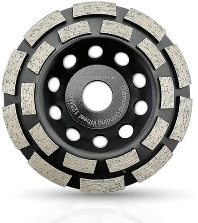 Diamant Komschijf - Slijpschijf Beton - Materiaal Slijpen - Dubbele Rij Segmenten - 125mm - Grijs
