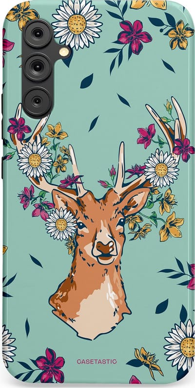 Casetastic Hoesje Geschikt voor Samsung A34 (5G) - Stijlvolle Beschermende Duo-layer Case - Gewei bloesem