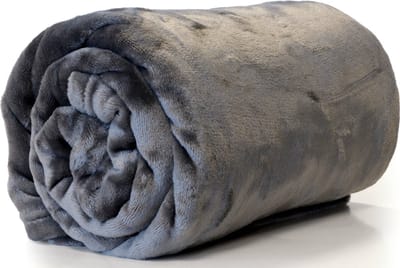 Unique Living Plaid - fleece deken - donkergrijs - polyester - 130 x 180 cm